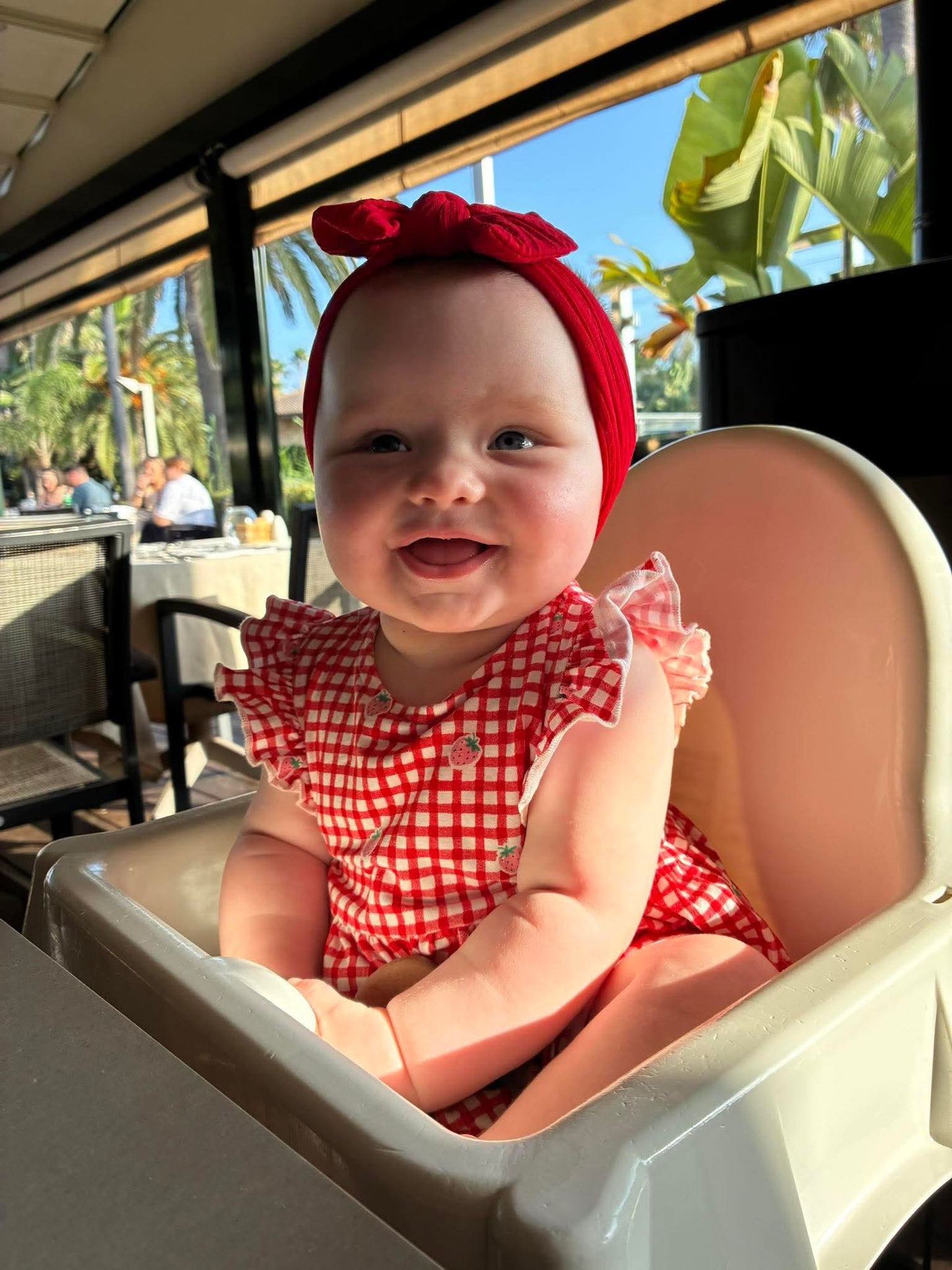 Cable Knit Bow Headband - Red