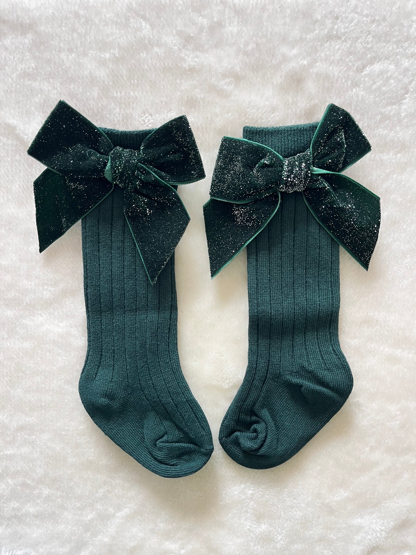 Green Christmas Knee High Socks