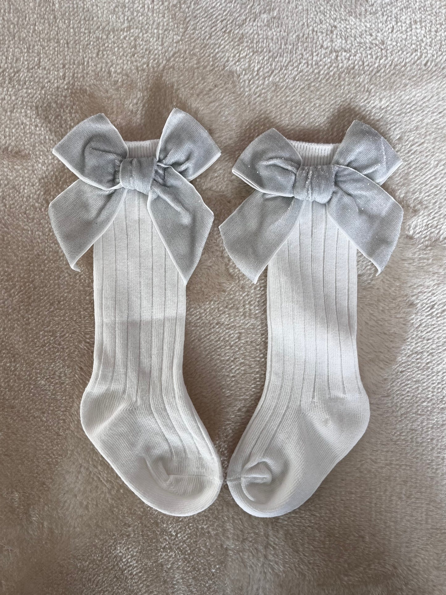 White Christmas Knee High Socks