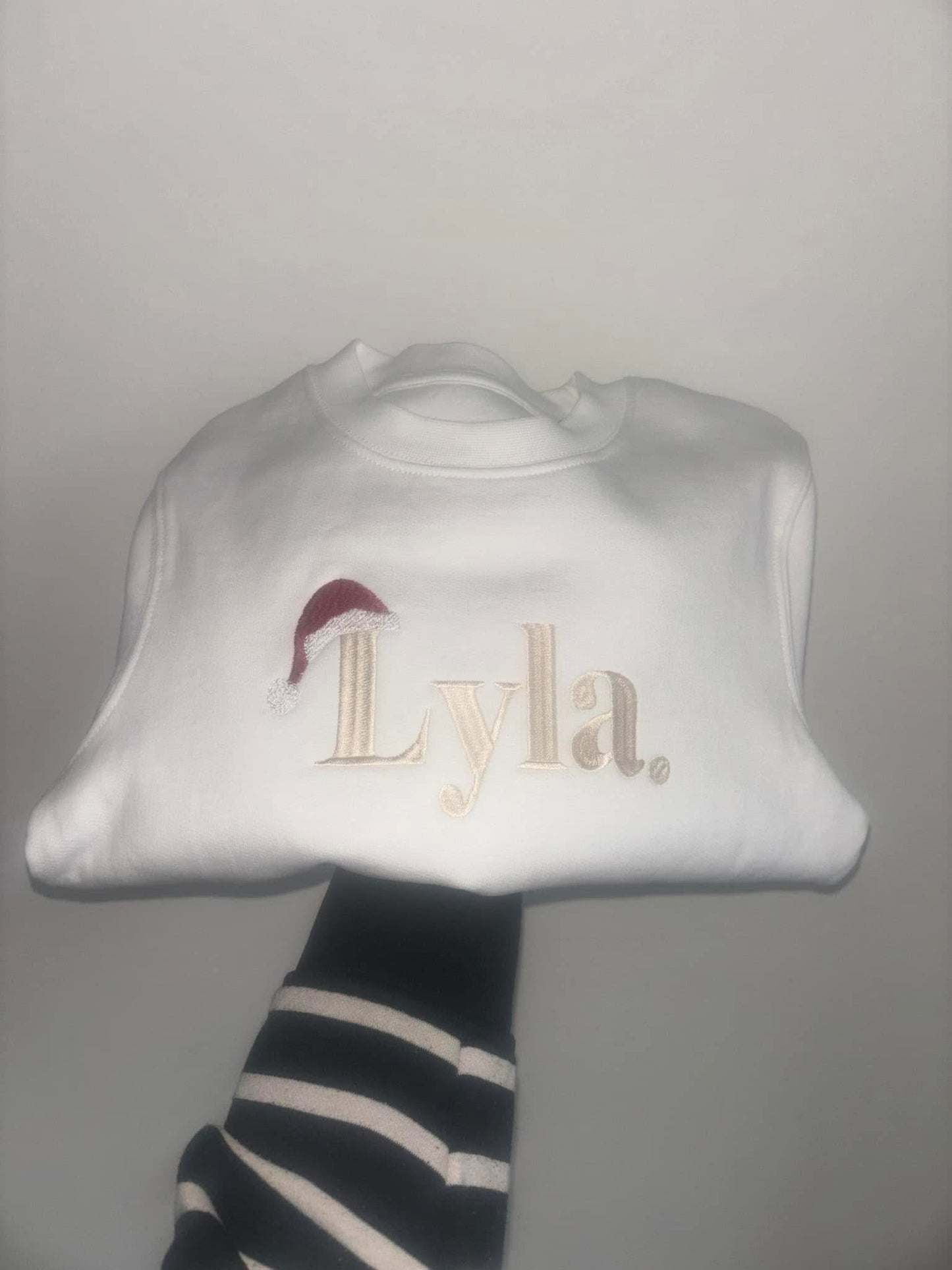 Embroidered Christmas Santa Hat Sweatshirt