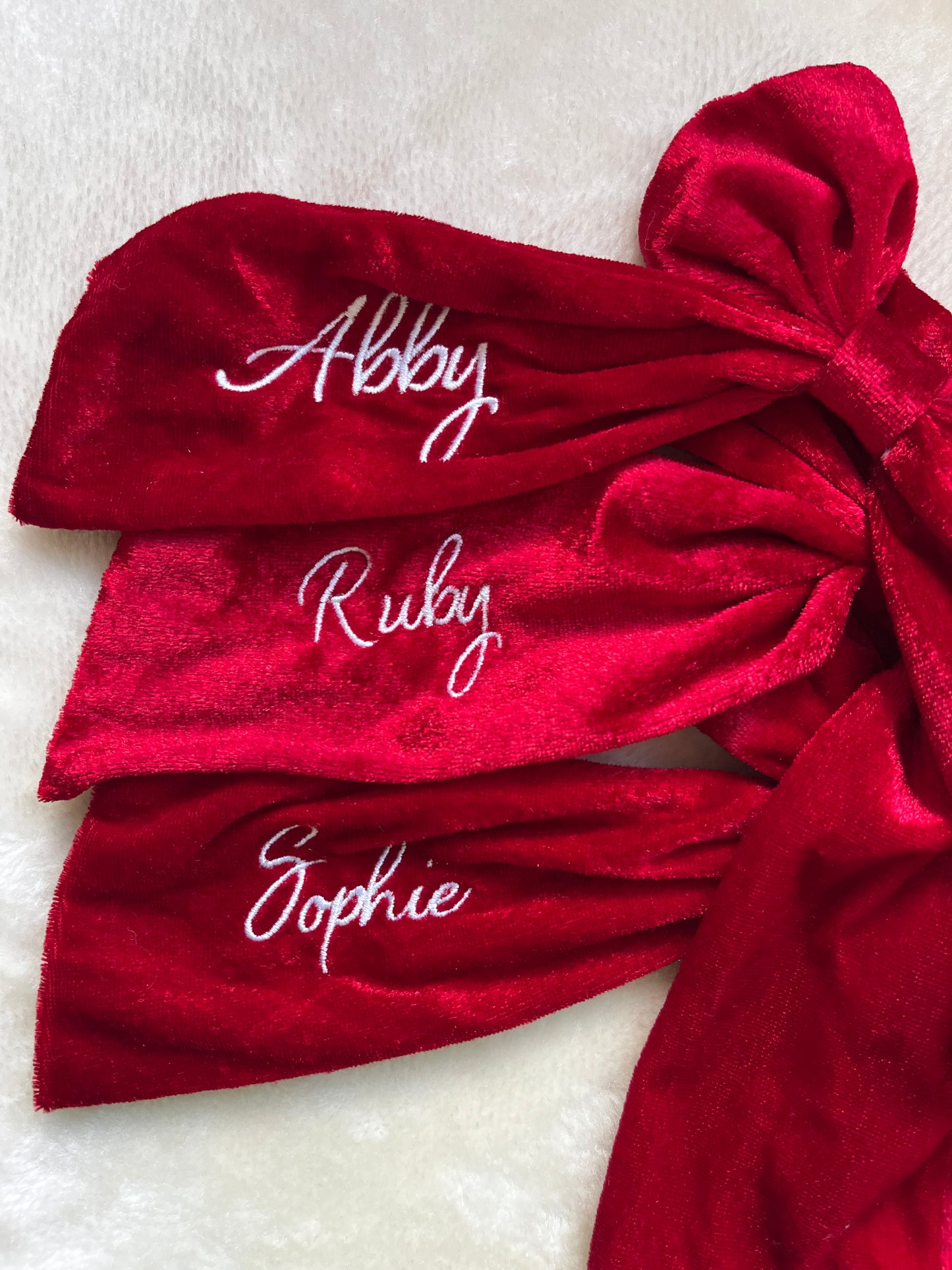 Velvet Hair Bow Clip | Personalised