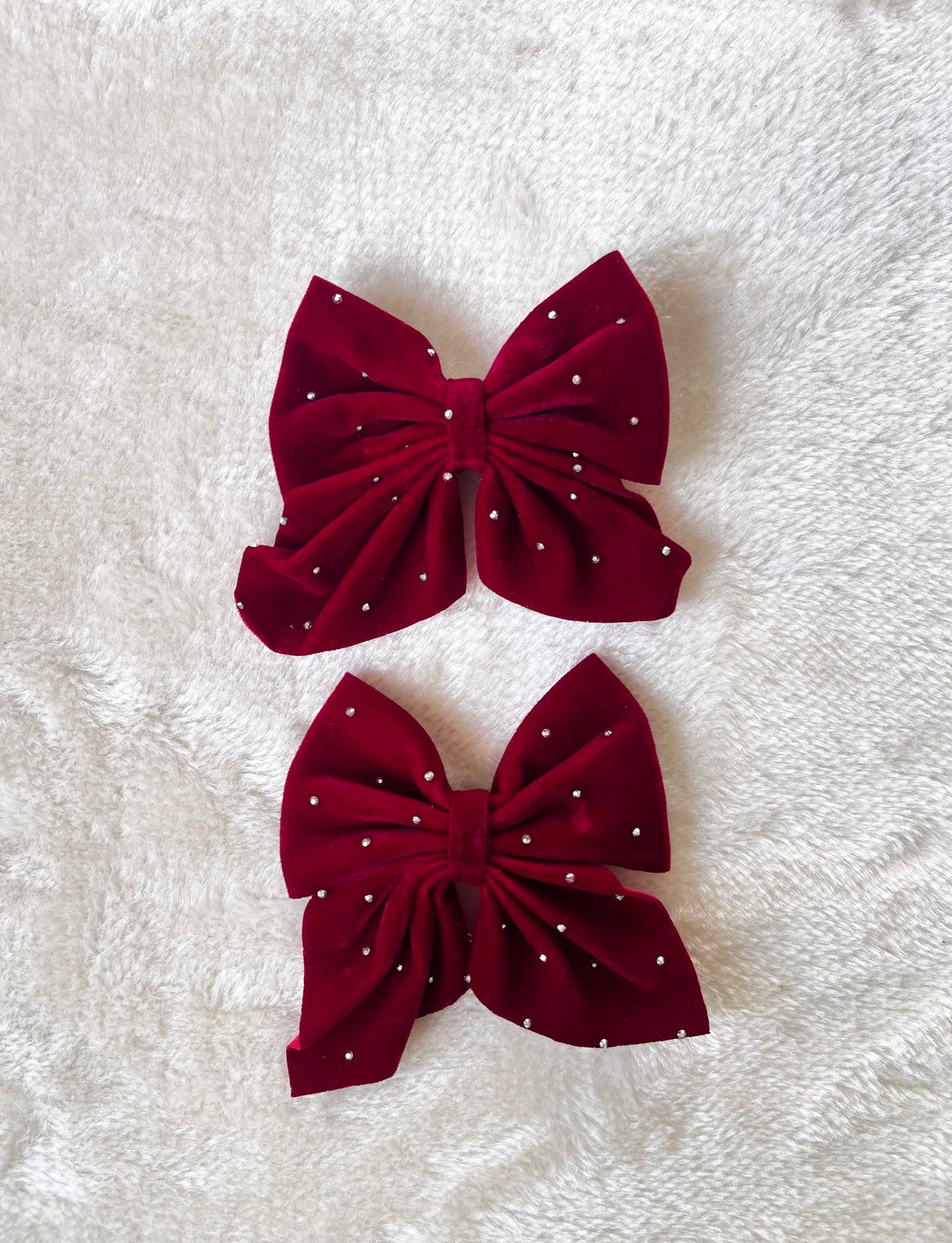 Velvet Bow Hair Clip | Diamantés