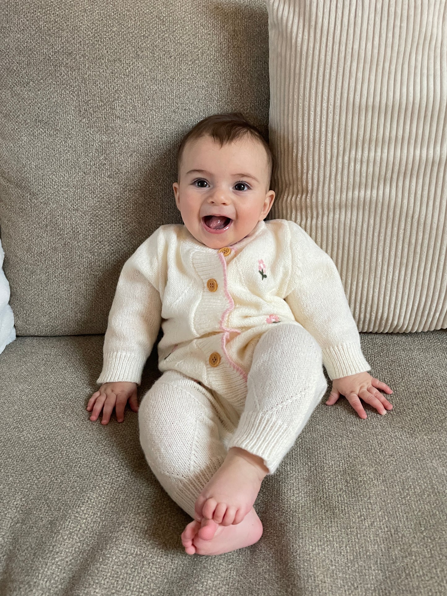 Knitted Floral Sleepsuit