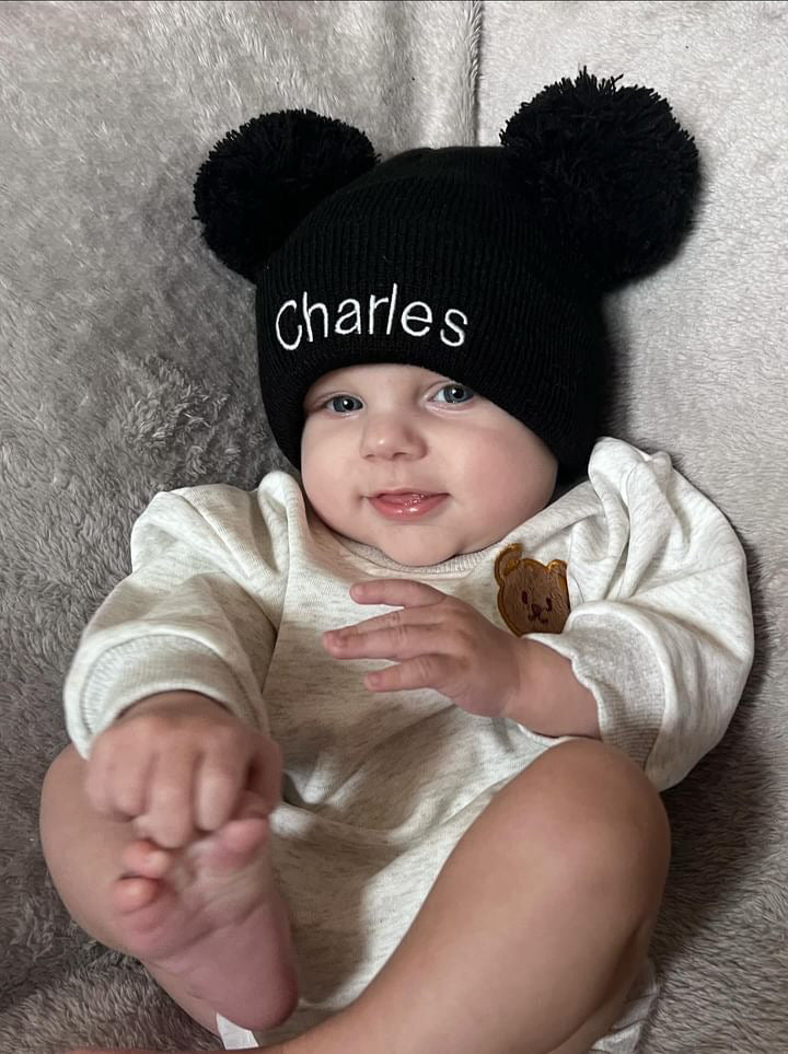 Double Pom Pom Hat | Personalised