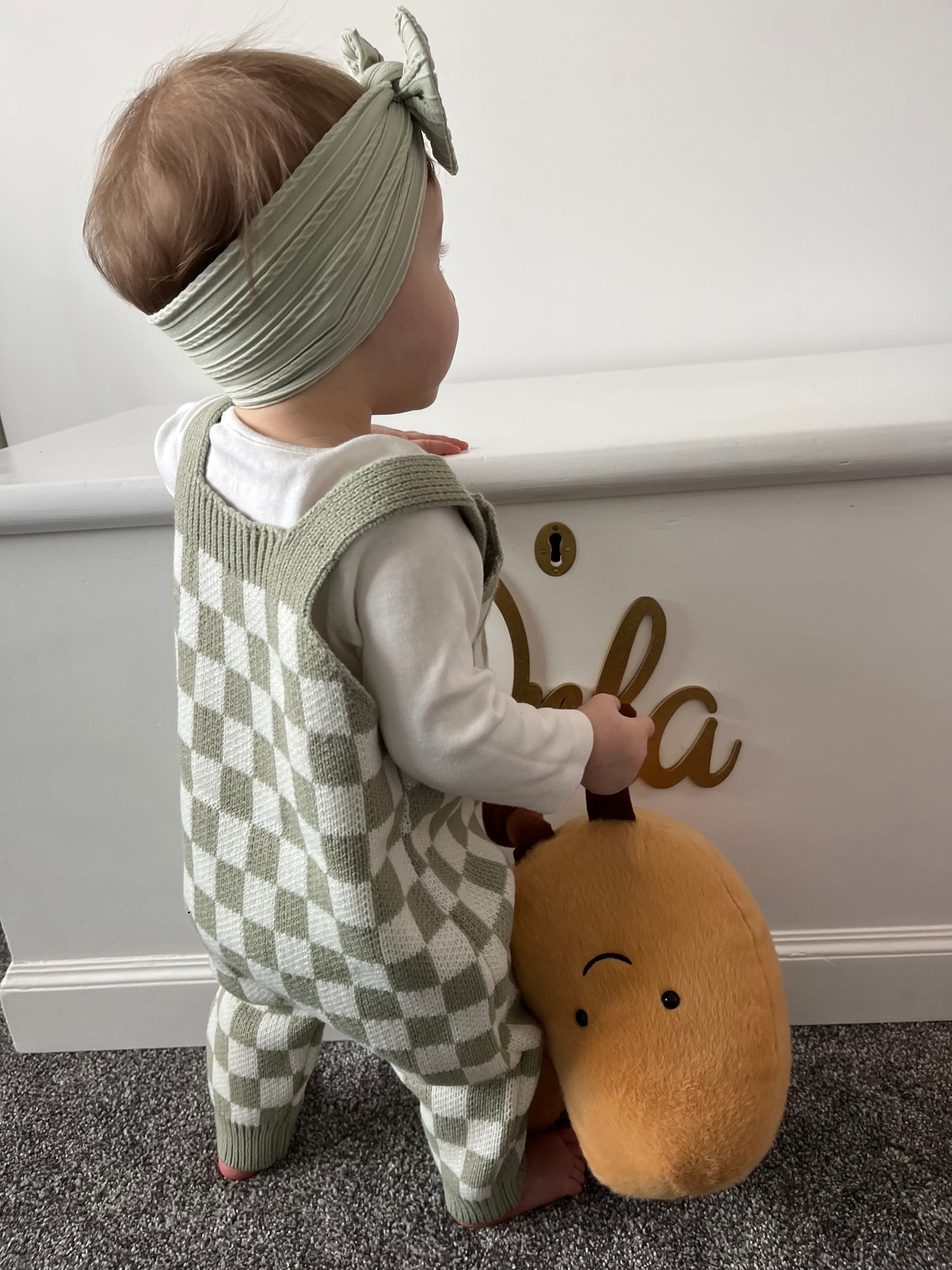 Checkered Dungarees - Green
