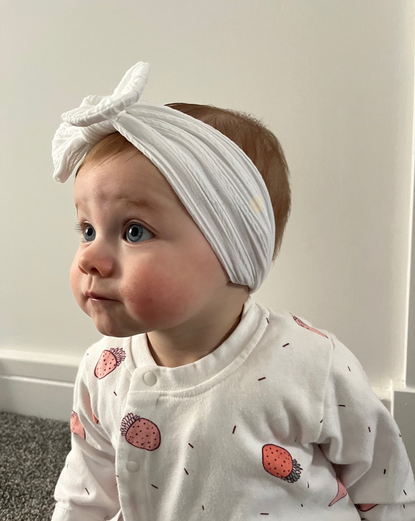 Cable Knit Bow Headband - White