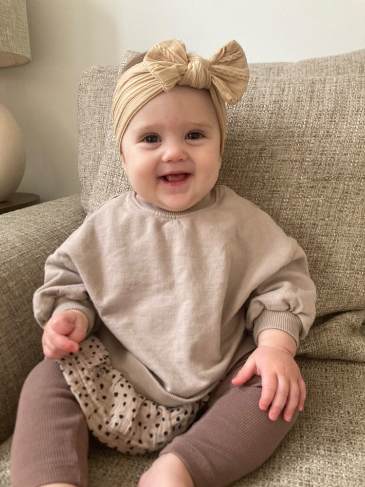 Cable Knit Bow Headband - Mocha