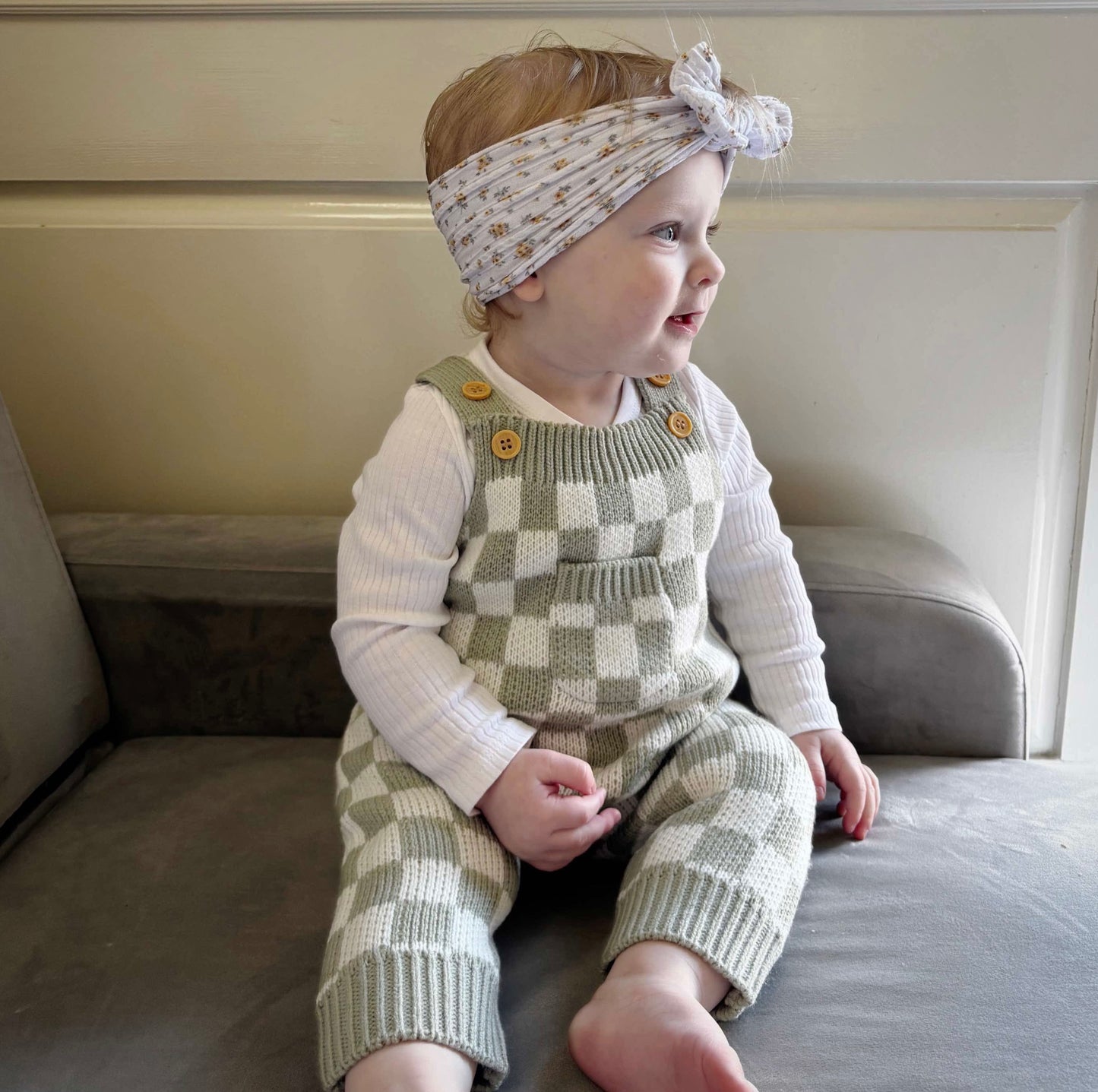 Checkered Dungarees - Green