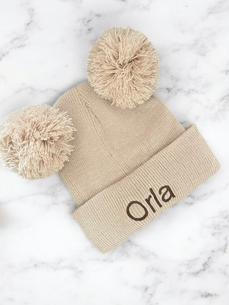 Double Pom Pom Hat | Personalised