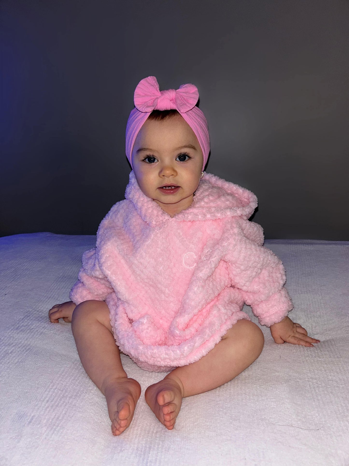 Cable Knit Bow Headband - Candy Pink