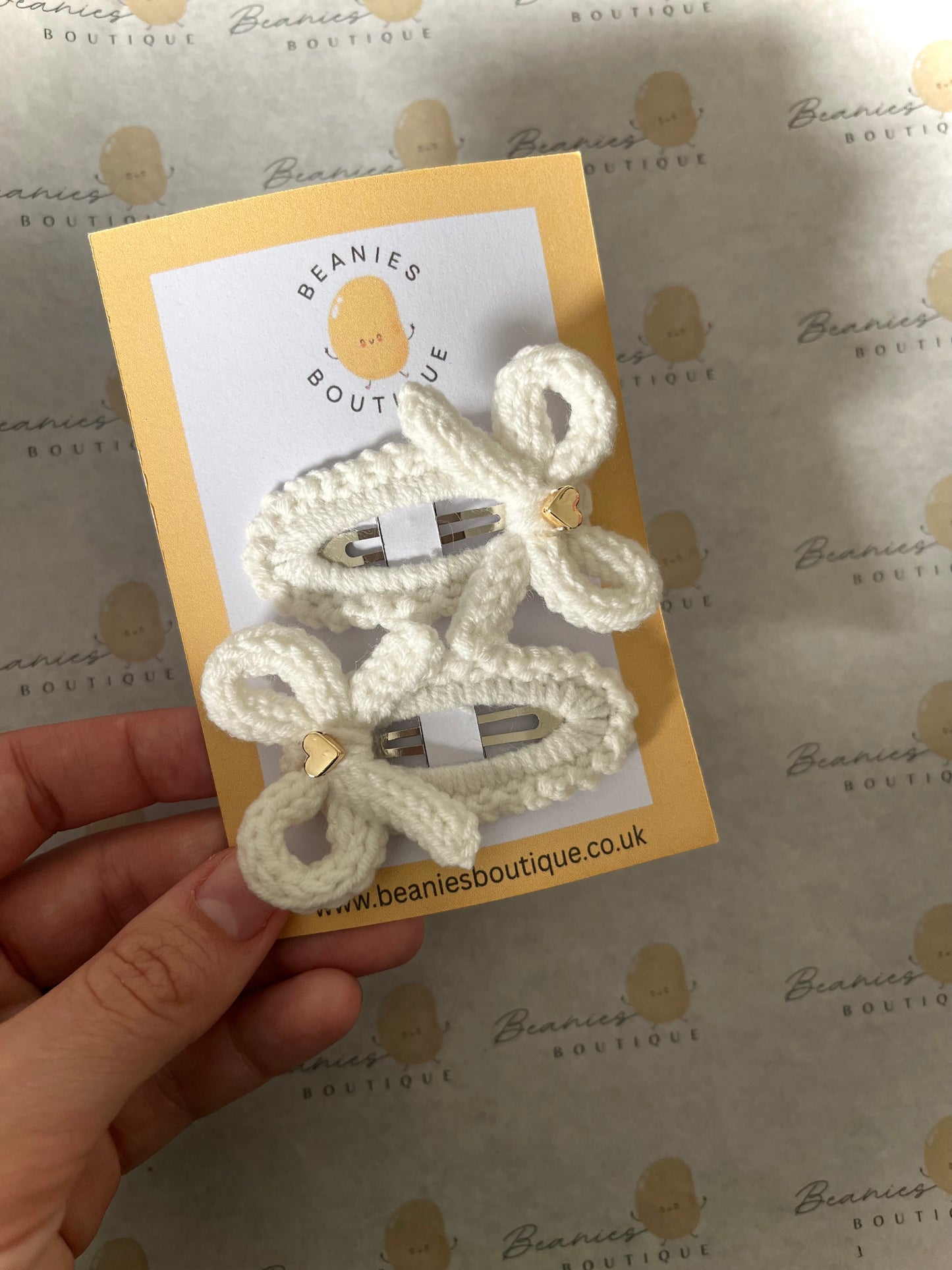 Crochet Bow Hair Clips