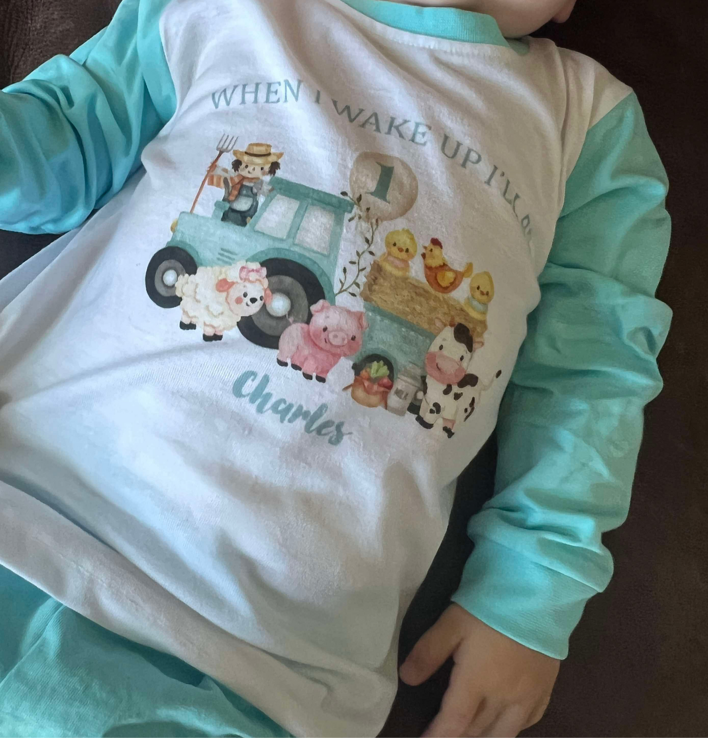 Personalised Birthday Pyjamas - Farm Tractor