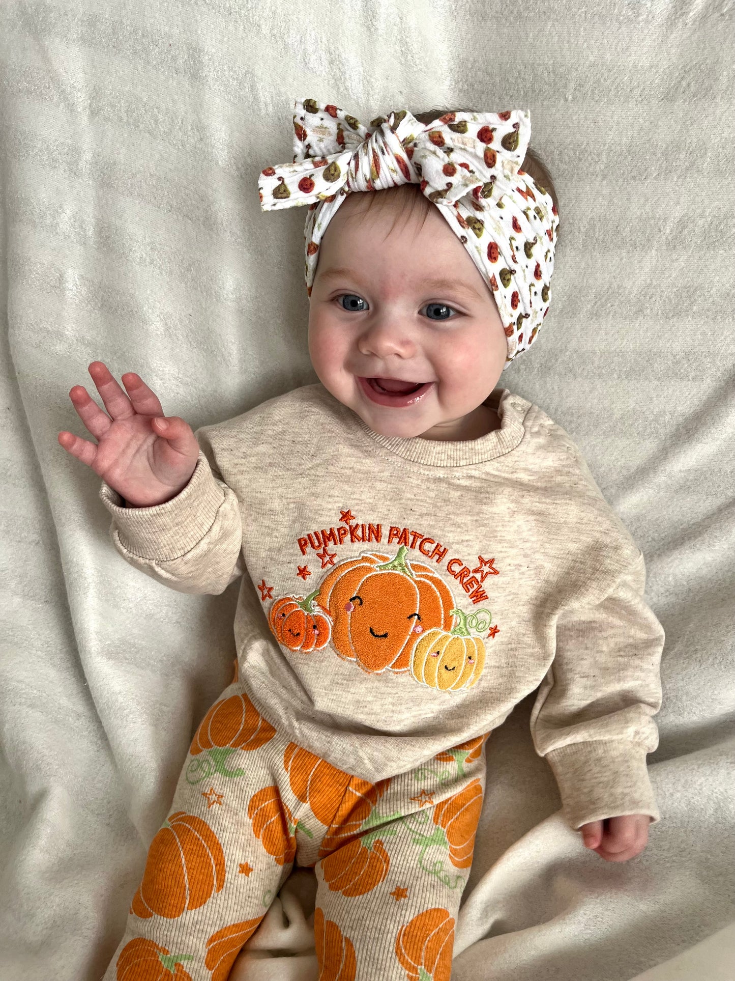 Cable Knit Bow Headband - Pumpkin