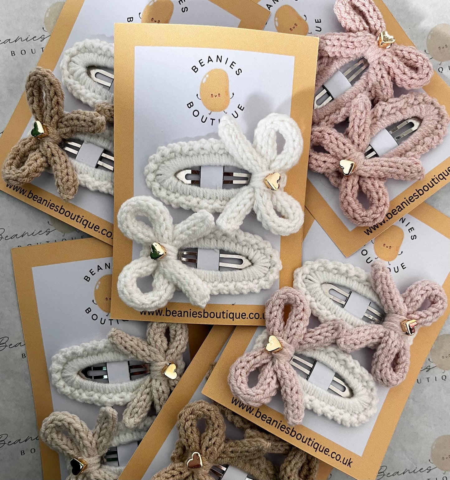 Crochet Bow Hair Clips