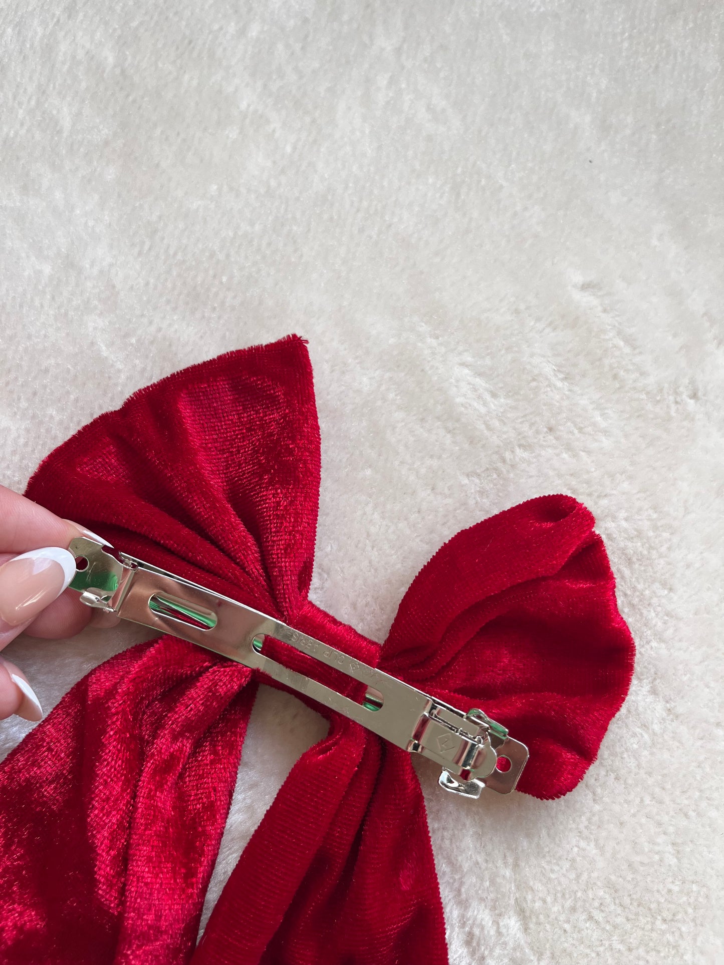 Velvet Hair Bow Clip | Personalised