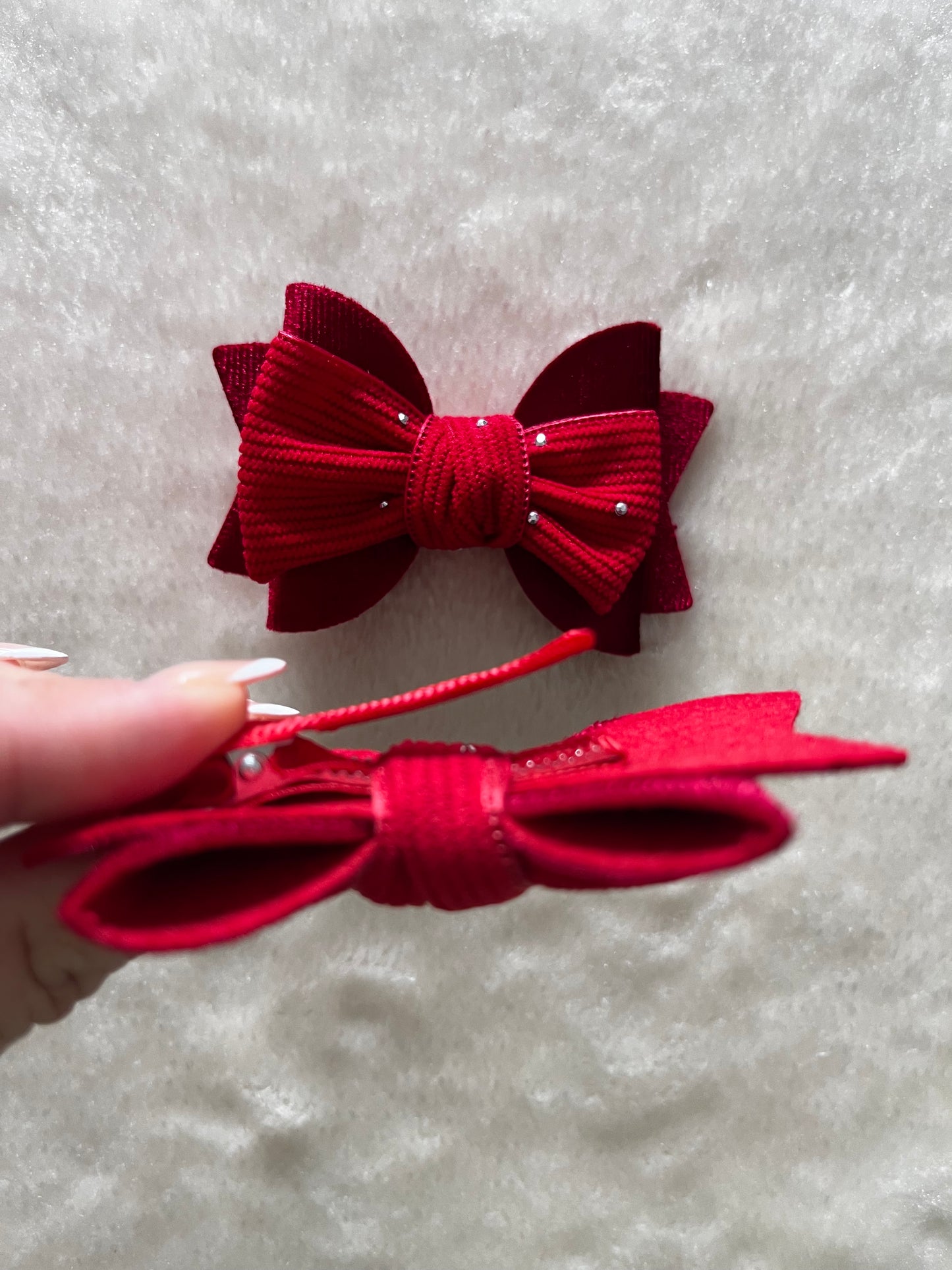 Velvet Hair Bow Clip
