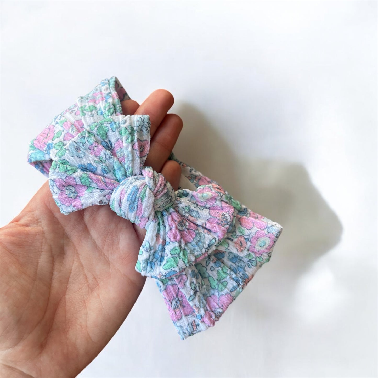 Cable Knit Bow Headband - Summer Floral