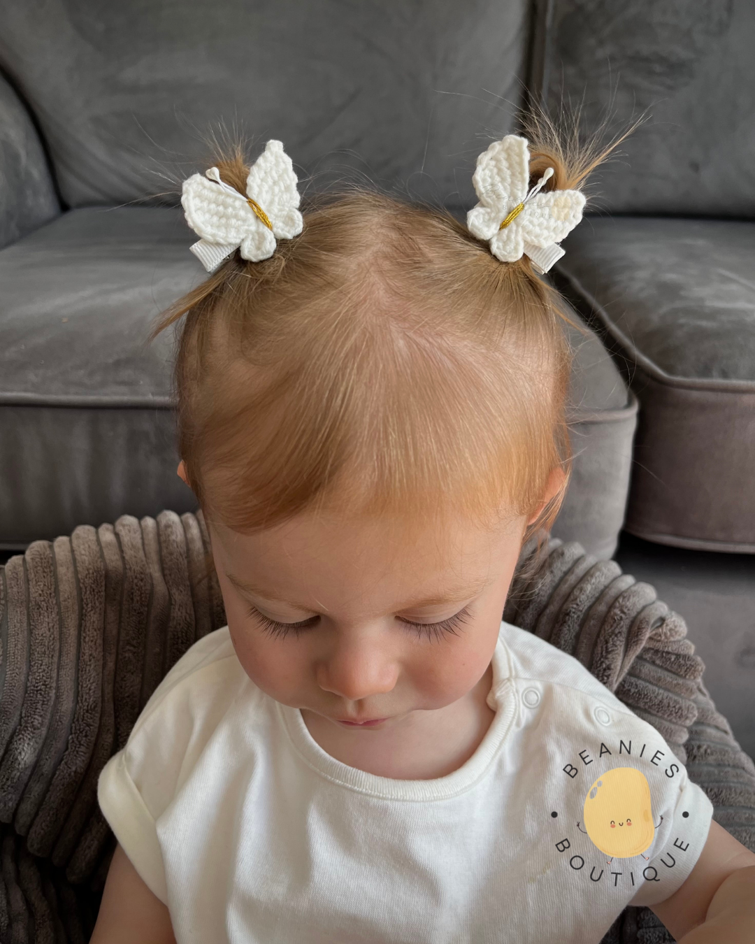 Crochet Butterfly Hair Clips
