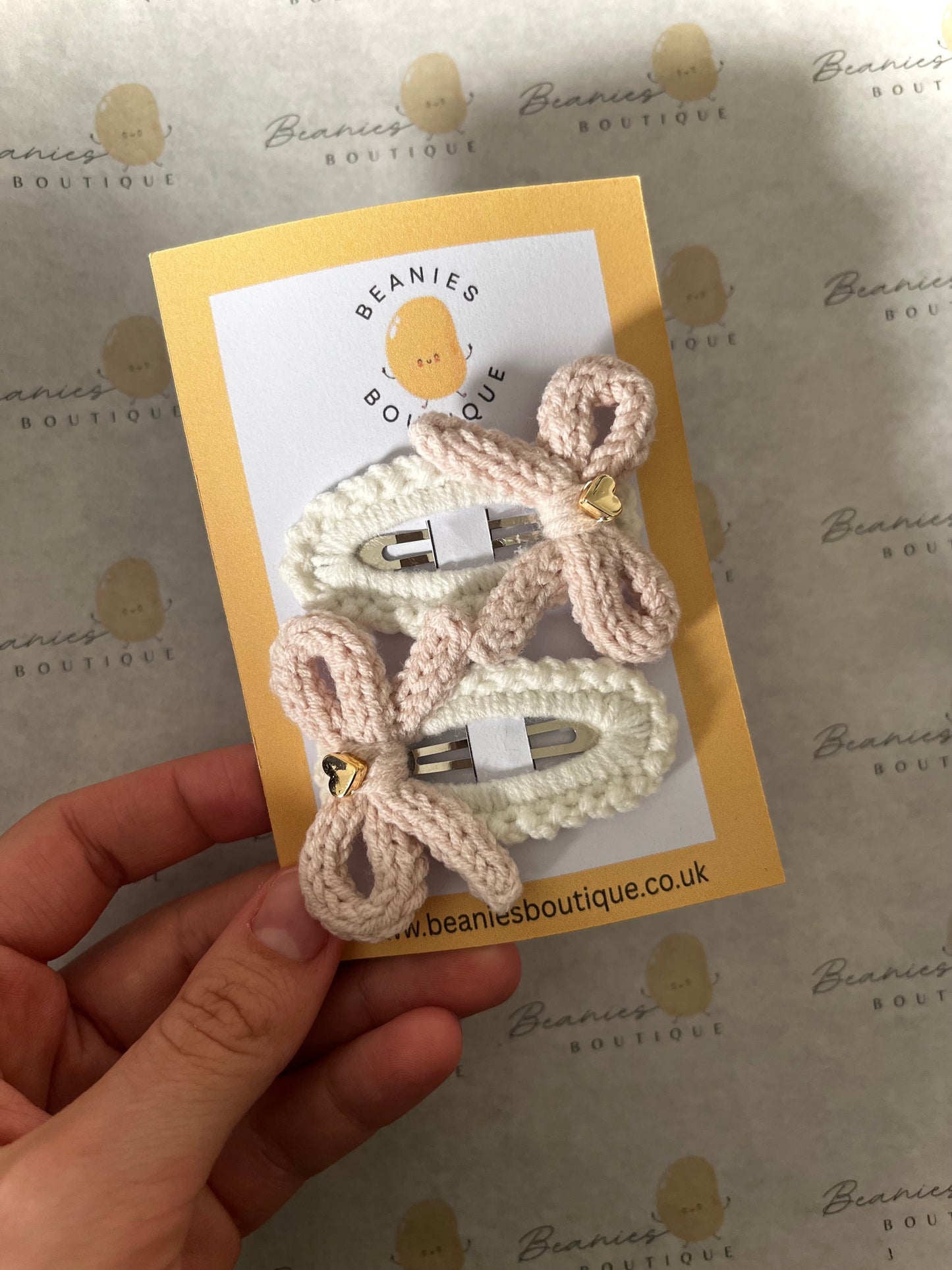 Crochet Bow Hair Clips