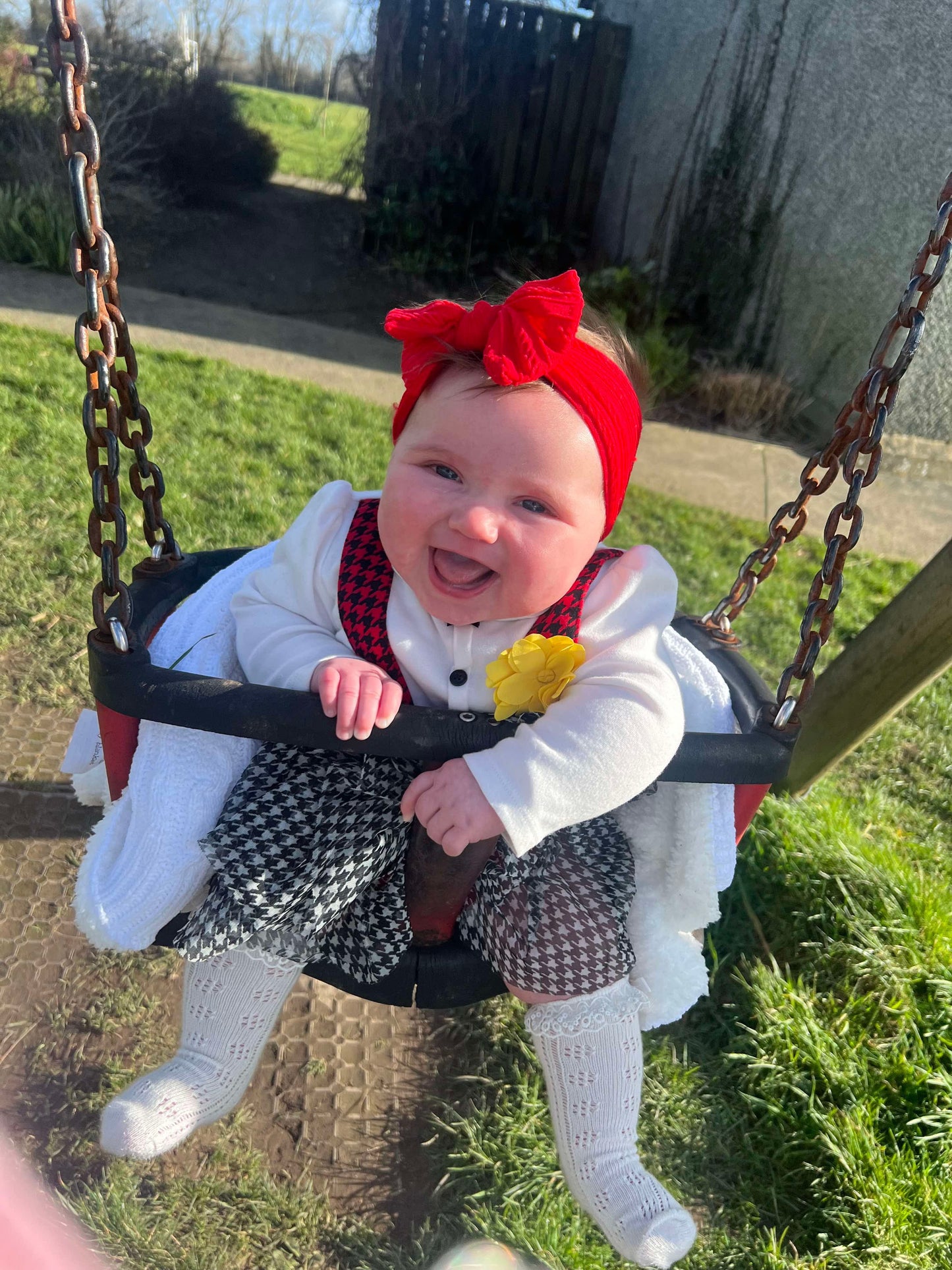 Cable Knit Bow Headband - Red