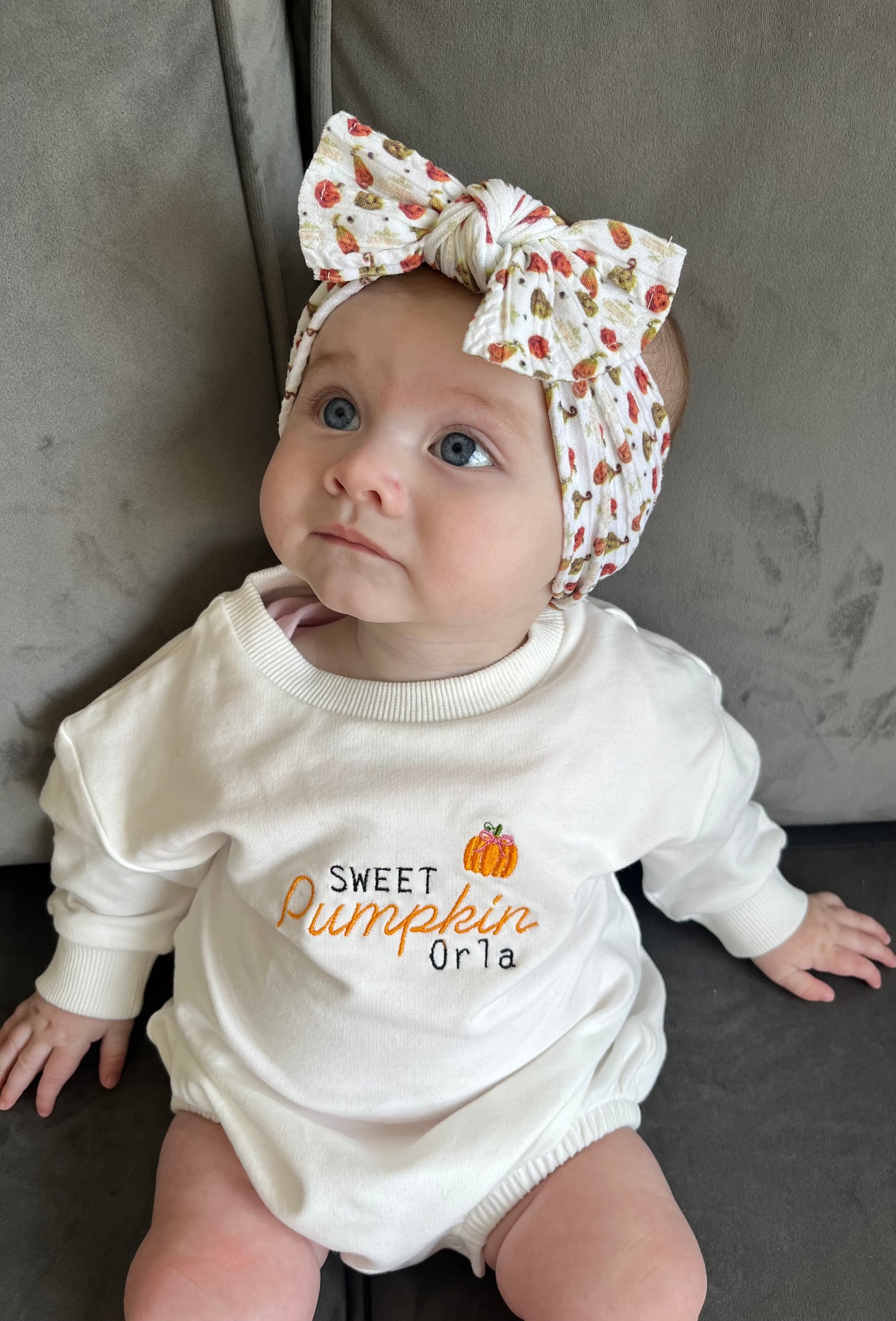 Cable Knit Bow Headband - Pumpkin