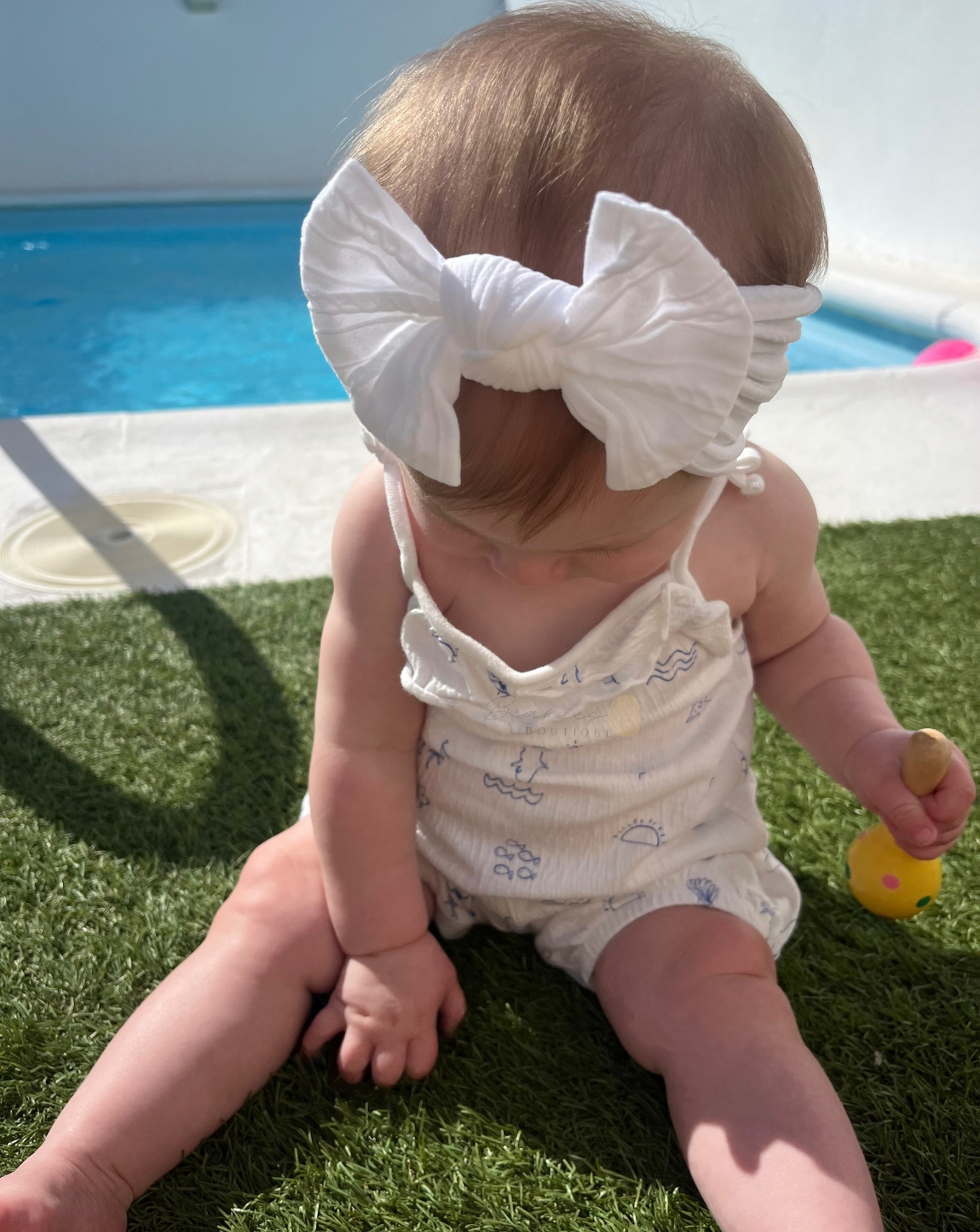 Cable Knit Bow Headband - White