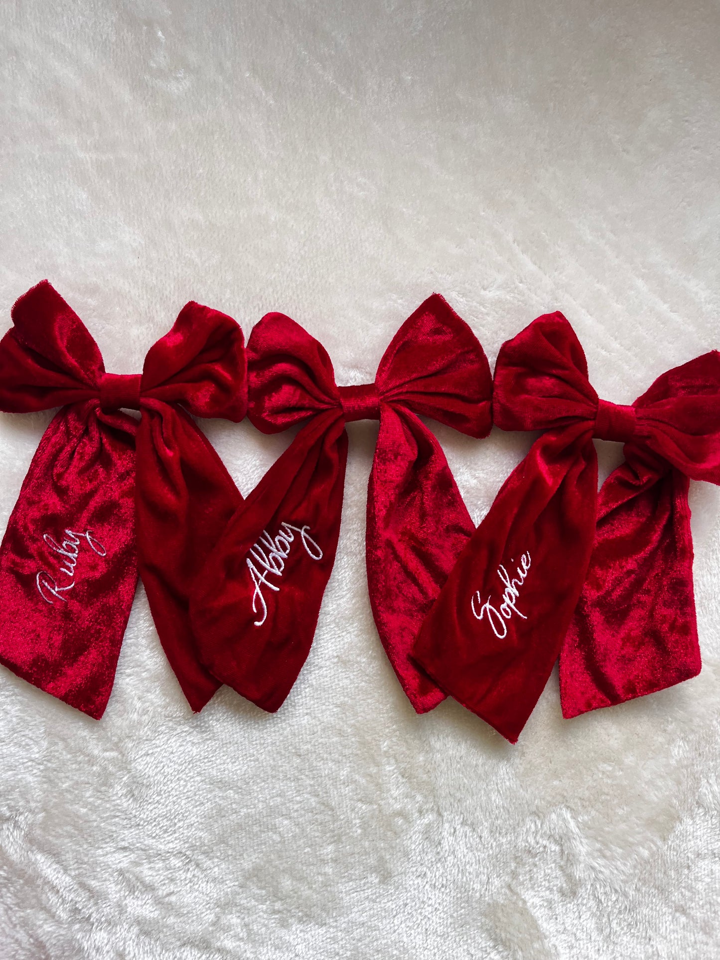 Velvet Hair Bow Clip | Personalised