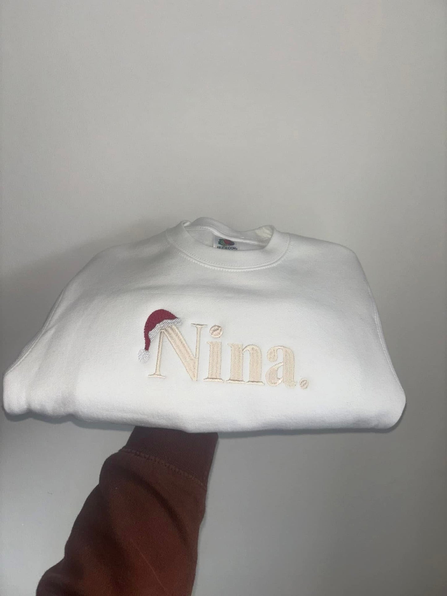 Embroidered Christmas Santa Hat Sweatshirt