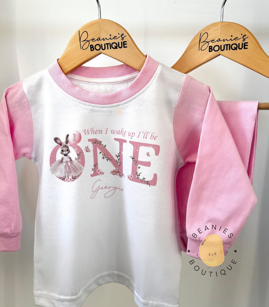 Personalised Birthday Pyjamas - Pink Ballerina Bunny