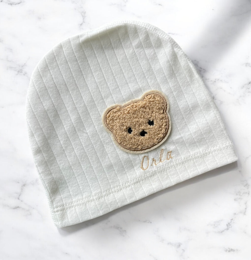 White Teddy Bear Beanie | Personalised