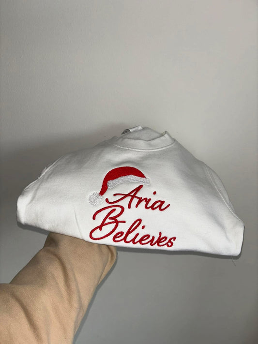 Embroidered Christmas Believes Sweatshirt