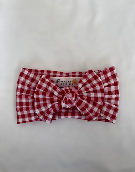 Cable Knit Bow Headband - Cherry Picnic