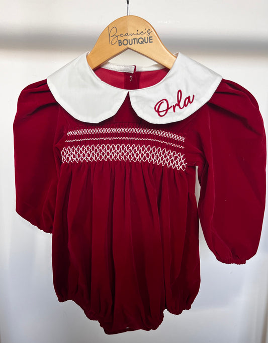 Velour Romper | Personalised