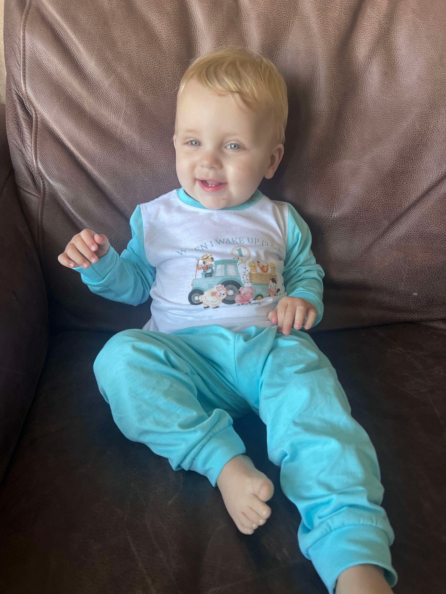 Personalised Birthday Pyjamas - Farm Tractor