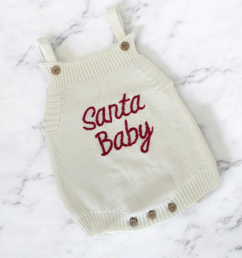 Santa Baby Knit Romper