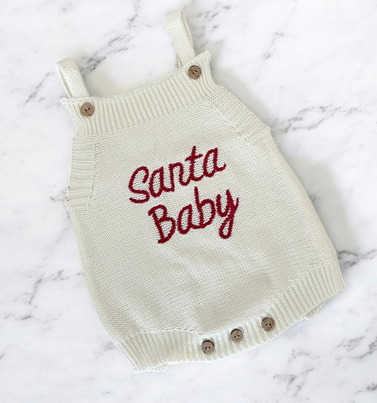Santa Baby Knit Romper