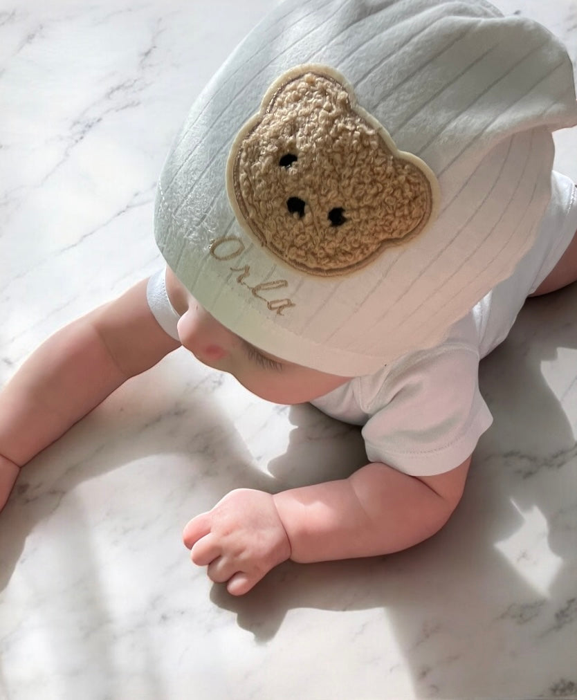 White Teddy Bear Beanie | Personalised