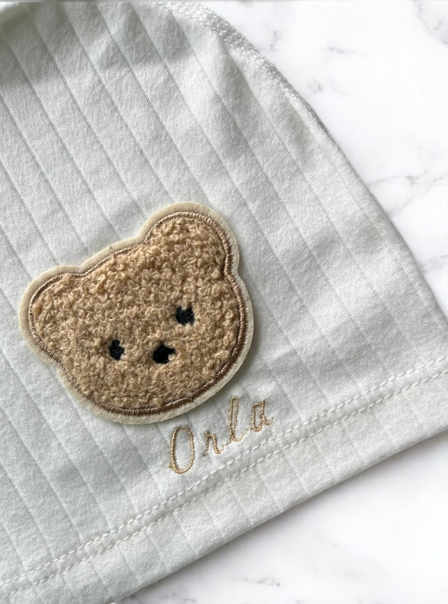 White Teddy Bear Beanie | Personalised