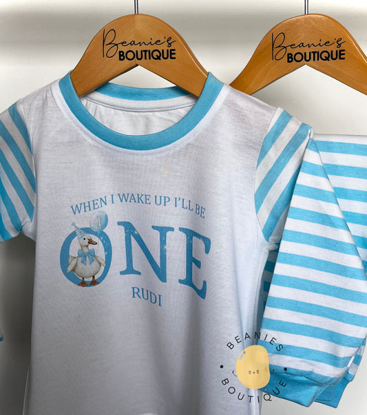 Personalised Birthday Pyjamas - Blue Silly Goose