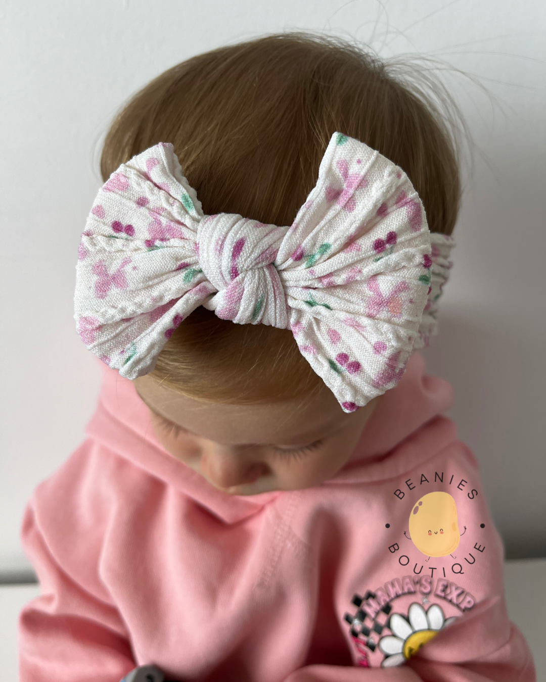 Cable Knit Bow Headband - Cherry Bow